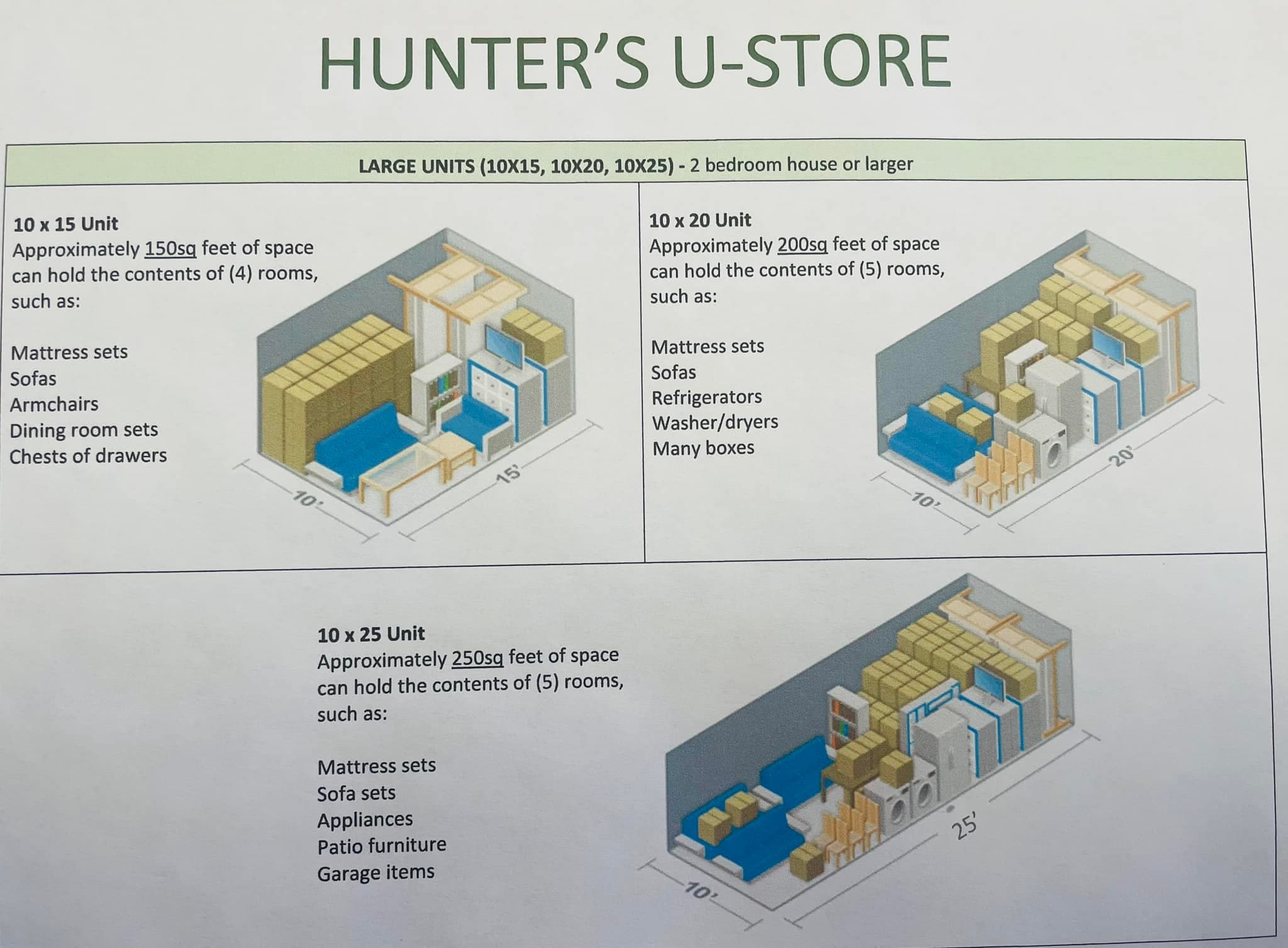 Hunter U Store units
